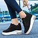 Imagen de MIEHUIAI Zapatillas de Cuña Mujer Zapatillas de Deporte Moda Zapato Casuales Transpirables Wedge Plataforma Sneakers Altas Tacón Cuña 8