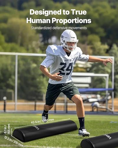 VEVOR Fußball Tackling Dummy PVC Step-Over-Dummy, hochdichtes Schwamm-Blocking-Pad (1080 x 310 x 155 mm), robuste Trainingsdummies mit Griffen, ideal für Beinarbeitsübungen, Sporttraining, 2 STK.