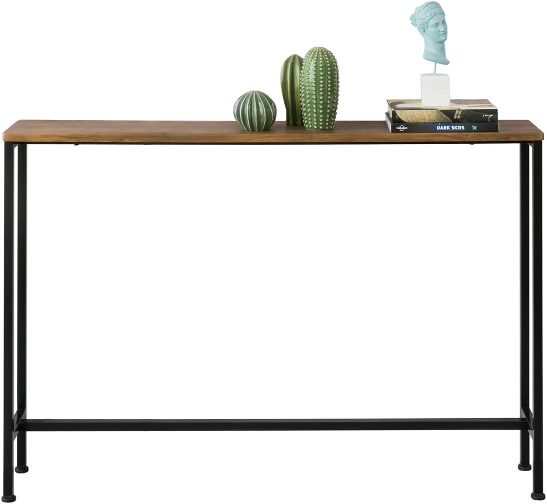 SoBuy FSB35-PF Console Table Entrance Table Dresser Sideboard Side Table Side Table with 3 Storage Shelves - W120 x D30 x H80cm, Steel Frame
