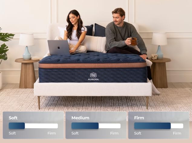 Image of Brooklyn Bedding Aurora Luxe 13 Inch Full Hybrid Mattress | Soft Feel | CERTIPUR-US Certified Foam