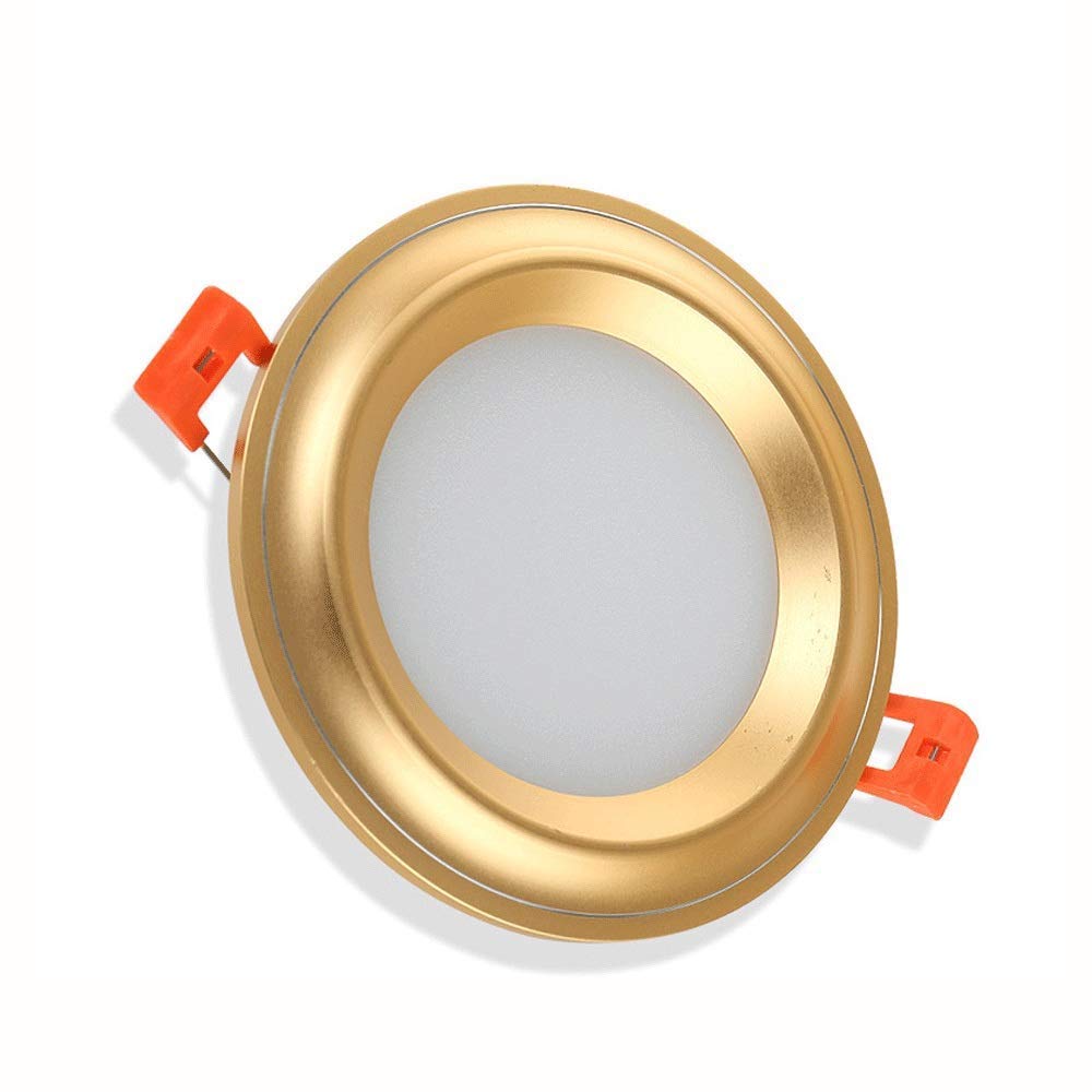 Oświetlenie Sufitowe Wewnętrzne Wpuszczane Ultracienkie, 5W/7W, Panel Aluminiowy, Reflektory, Europejska Oprawa, Okrągła, Płaska, Bez Stroboskopu, Oświetlenie L(6000K-7W)