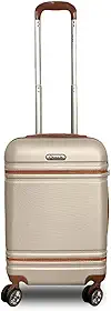 Mala de Viagem de Bordo P/ 10kg em Abs com Rodinhas 360º Removíveis e Leve - Padrão Anac - Qualis (Champanhe MB001)