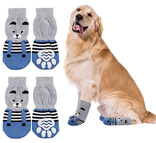 KUTKUT Anti-Slip Small Breed Dog Socks with Paw Pattern | Pet Paw Protector Puppy Socks with 4 Pieces Adjustable Straps | Socks for Shishtzu, Pug, Poodle etc. (5XL- (Length: 20cm, Width 8cm)) (B09F4FV2CH) Amazon Price History, Amazon Price Tracker