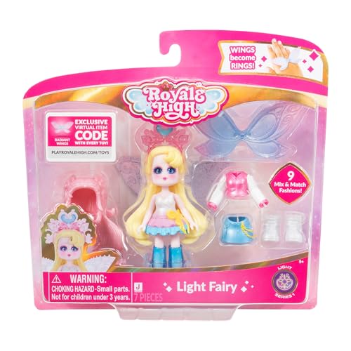 Royale High 3 Inch Light Fairy Fashion Doll - 1 Figure with 9 Fashion Accessories - Virtua