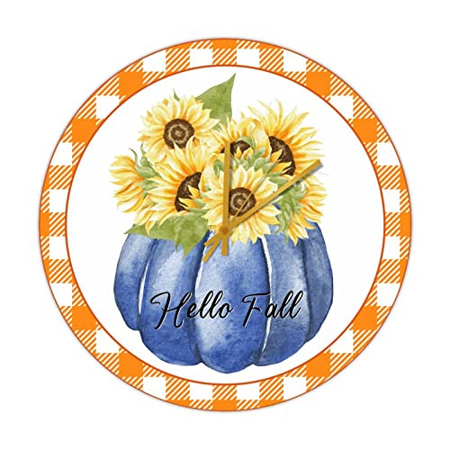 Horloge murale en bois Hello Fall de style rustique chic 38cm