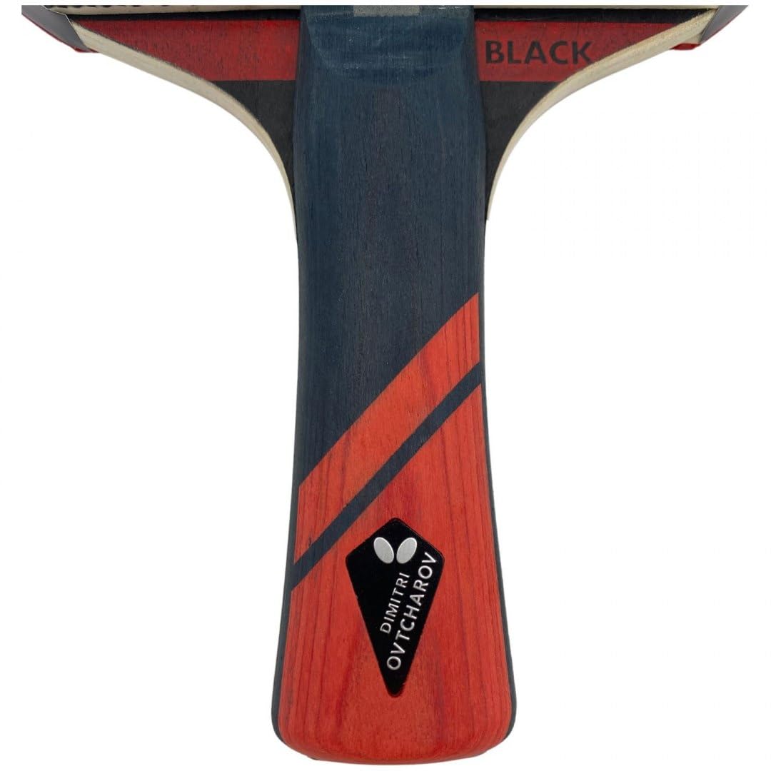 Butterfly® Dimitrij Ovtcharov Black - Racchetta da ping pong | Tecnologia Eva, rivestimento Wakaba certificato ITTF, spugna da 2,1 mm | Racket Bat TT professionale per giocatori avanzati
