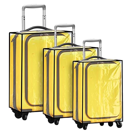 3 Pieces Clear Luggage Cover PVC Suitcase Luggage Cover Protector Waterproof Cover for Luggage Cover (Black Border, Regular Style )