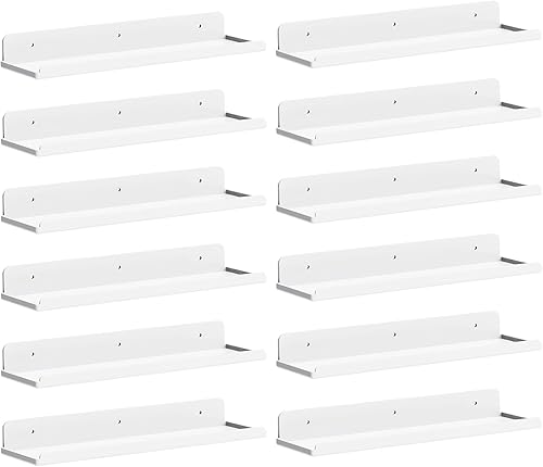 Miniatura 13 de Lifewit Estantes flotantes para pared, paquete de 4 estantes acrílicos blancos de 15 pulgadas, decoración de habitación para estantería/exhibición