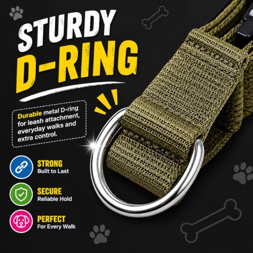 Image of Tactical Dog Collar and Leash Set, Olive Green