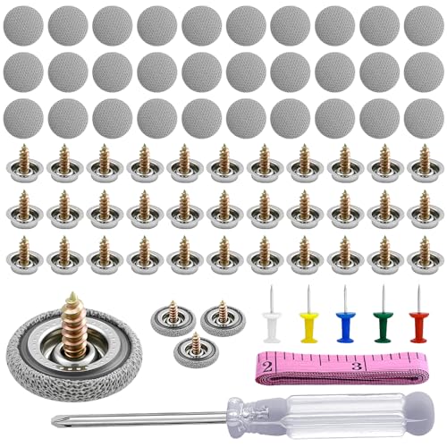 Chinchetas Techo Coche, 100 Piezas Botones Reparación Techo Coche, Remaches Retención Hebilla con 100 Pasadores de Colores 1 Destornillador 1 Cinta Métrica para Todos los Techos Coches Fijos