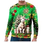 Sudadera para hombre sin forro polar suave para fitness y ocio con estampado ideal para el uso diario como versátil ropa de invierno en climas fríos, verde, S