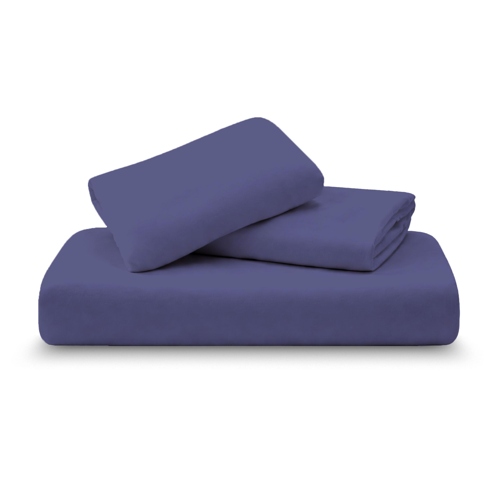 Amour Calin 3 Piece Bed Sheet Set - Easy Care Soft Brushed Microfibre Fabric - 1 Fitted Sheet, with Pair of Pillowcases - Shrinkage and Fade Resistant - 12 inches Deep Fitted (Navy, Double) — image 1