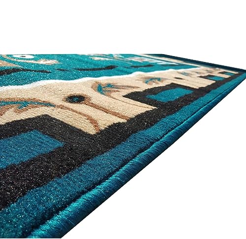 Image of Fine Wool Rectangular Carpet for Living Room, Bedroom and Hall (Color BLUE /10S Size 6 x 8 feet)