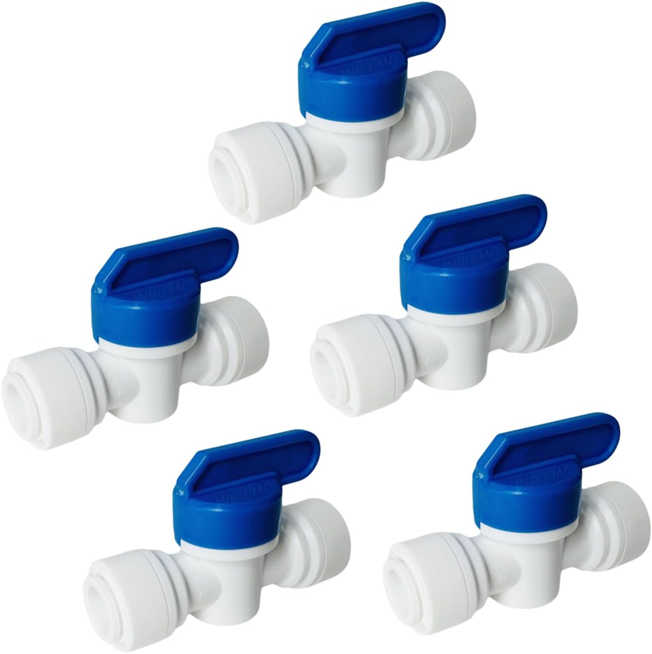 MATTOX 1/4 Inch Equal Straight OD Tube Ball Valve Quick Connect Fitting 1/4 Inch OD Valve Switch for for Water System,plumbing or drip irrigation System, 5 pack