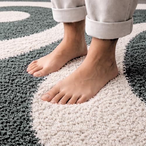 Image of 3D Shaggy Polyester Carpet Rug Runner Area Mats for Bedroom /Living Area /Home with Anti Slip Backing Soft /Fluffy Hight Pile - (Moon Grey, 2x5 feet)