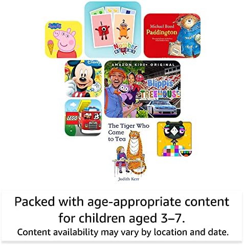 All-new Fire HD 8 Kids tablet | 8-inch HD display, ages 37, includes 2-year worry-free guarantee, Kid-Proof Case, 32 GB, 2022 release, Blue