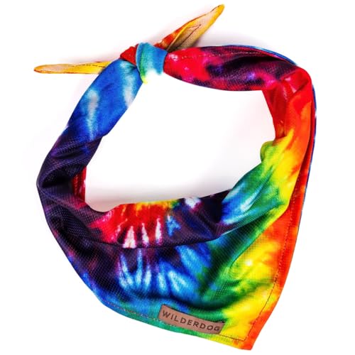 Image of Wilderdog Dog Bandana with Lightweight Quick Drying Poly-Blend Mesh Material in Tiedye
