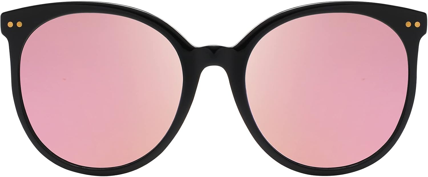 DUCO Retro Sunglasses Women Polarized Round Sun Glasses Vintage UV400 Protection Acetate Frame DC2340