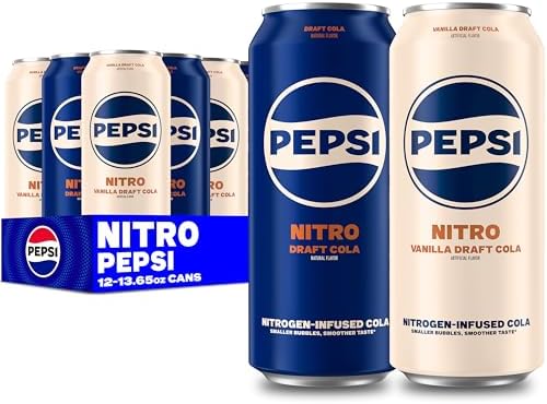 Pepsi Nitro, Draft Cola & Vanilla Draft Cola Variety Pack, 13.65oz Cans (12 Pack)