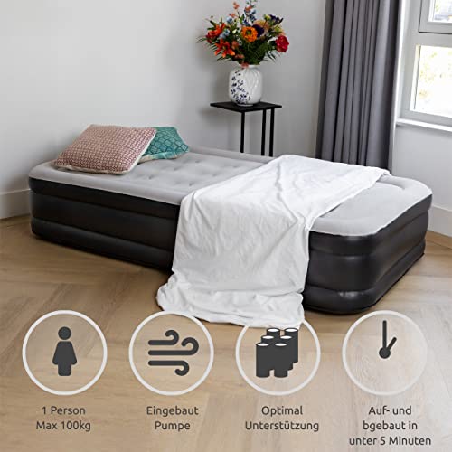 BluMill Selbstaufblasendes Gästebett für 1 Person - Luftmatratze - eingebaute Elektropumpe für Schnelles Aufblasen - Premium Qualität, Wasserfest, Beschädigungsbeständig inkl. Aufbewahrungstasche - Image 3