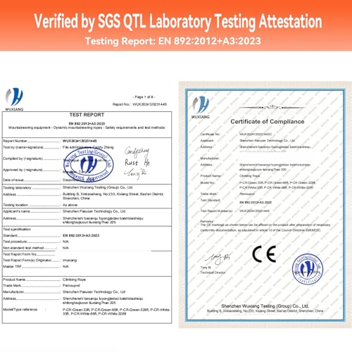 Climbing Rope Built in Steel Wire Static Rock Climbing Rope for Escape Rope Ice Climbing Equipment Fire Rescue Parachute(32 ft)