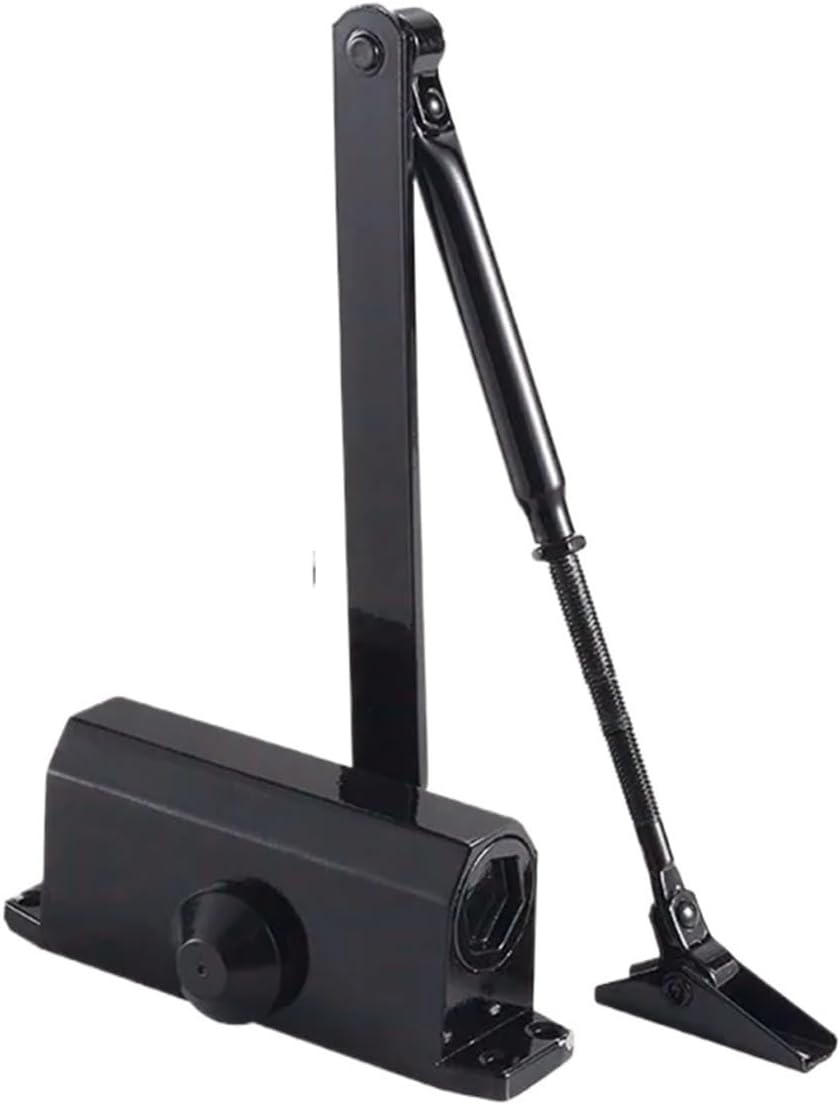 Hydraulic Buffer Door Closer 25KG to 80KG Adjustable Speed Closing Equipment Mute Soft Hardware(Positioning Black L)