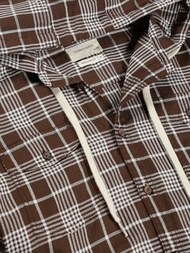 Image of Thomas Scott Men's | Checks | Full Sleeve | Regular Fit | 100% Cotton | Hooded | Casual Shirt