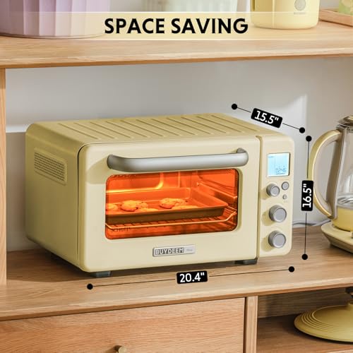 BUYDEEM-T103-Countertop-Toaster-Oven-12QT-No-Pre-Heat-Needed-7-Cooking-Modes-Retro-Mini-Toaster-Oven-with-Grill-Rack-and-Baking-Tray-Mellow-Yellow BUYDEEM T103 Countertop Toaster Oven 12QT No Pre Heat Needed 7 Cooking Modes Retro Mini Toaster Oven with Grill Rack and Baking Tray Mellow Yellow