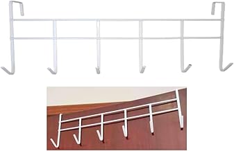 Cabide Gancho Para Porta Cabideiro Suporte Organizador Pendurar Toalhas Roupas Bolsas Sem Precisar Furar Encaixe Perfeito em Aço Inox Resistente e Reforçado (CABIDE 6 GANCHOS P/PORTA)
