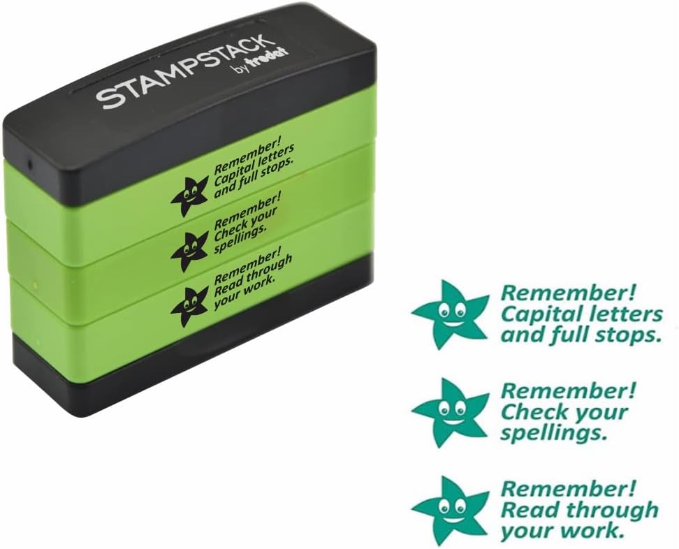 3-in-1 Teacher Stamp For Marking Children’s Schoolwork And Homework Grammar – Version 2, 44mmx13mm