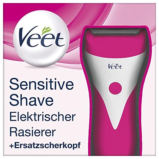 Veet Sensitive Shave Rakapparat — Elektrisk rakapparat för kvinnor — för säker & klippfri våt och torr rakning — 1 x elektrisk rakapparat med tillbehör och ersättningshuvud
