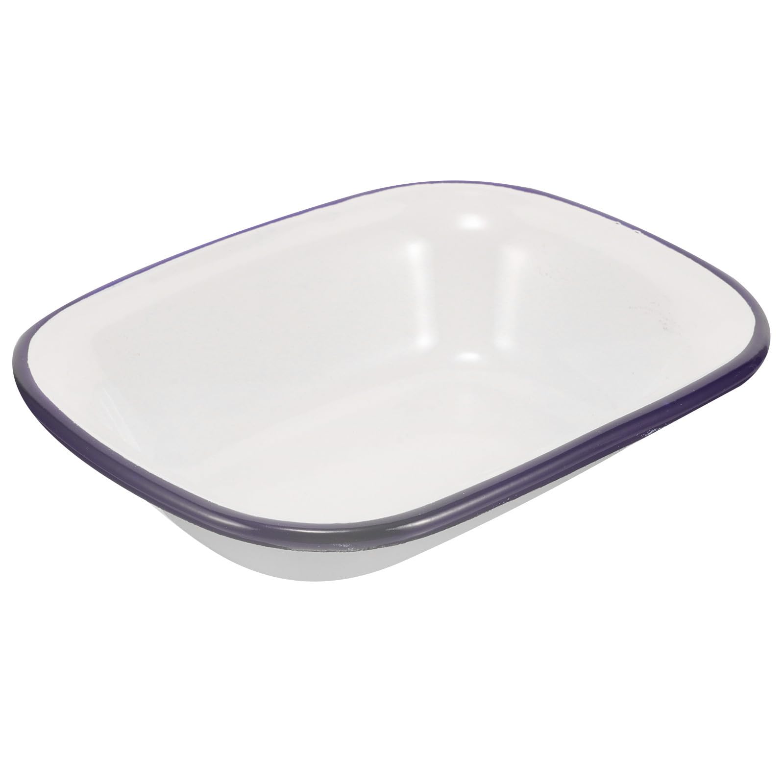 Bandeja para hornear esmaltada azul rectangular y resistente de cocina