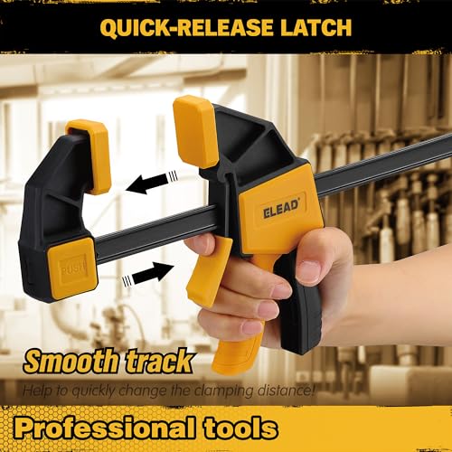 Image of 8-Piece Bar Clamps for Woodworking - 4 Pcs 12 inch Bar Clamps with 150 LBS Load Limit, 4 Pcs Heavy Duty Metal Spring Clamps, Quick Release Triggers