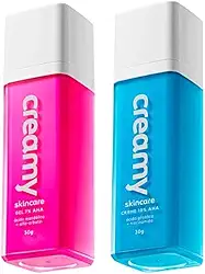 Kit Gel Clareador Antiacne Creamy Ácido Mandélico 30g + Ácido Glicólico 10% AHA