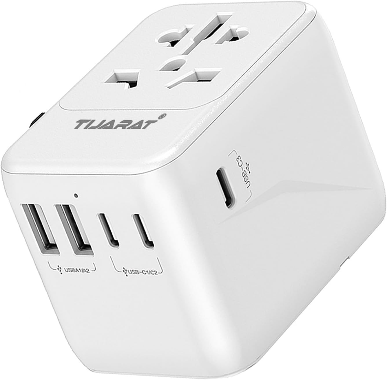 TIJARAT Universal Travel Adapter5.6A 3 USB C 2 USB A Ports