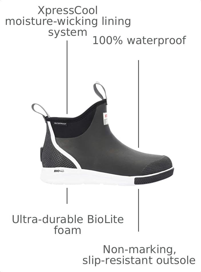 Image of XTRATUF 6 inch Men's Ankle Deck Boot Sport - 30% Lighter, 100% Waterproof Rubber Fishing Footwear - Non-Marking, Slip-Resistant Outsole - Moisture-Wicking Liner