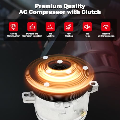 Image of Air Conditioning Compressor for Buick LeSabre Park Avenue Riviera 3.8L | 1996-2005 Replaces AC Compressor for Car 57994 Powerful Cooling Quiet Operation