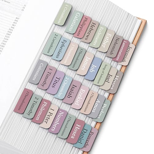 Laminated Bible Tabs for Women & Men, Reposition Large Print Bible Tabs for Study Bible, Easy to Read and Apply Bible Accessories