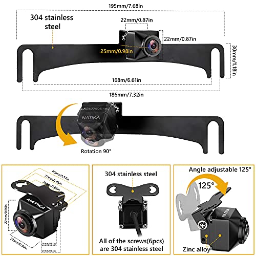 Natika Backup/Front View Camera: No Distorted Affect Starlight Night Vision Hd Waterproof 960H Cvbs/720P Ahd Hitch Backup/Reverse/Rear View Camera License Plate For Cars Pickup Trucks Suv Rv Van #TOP5