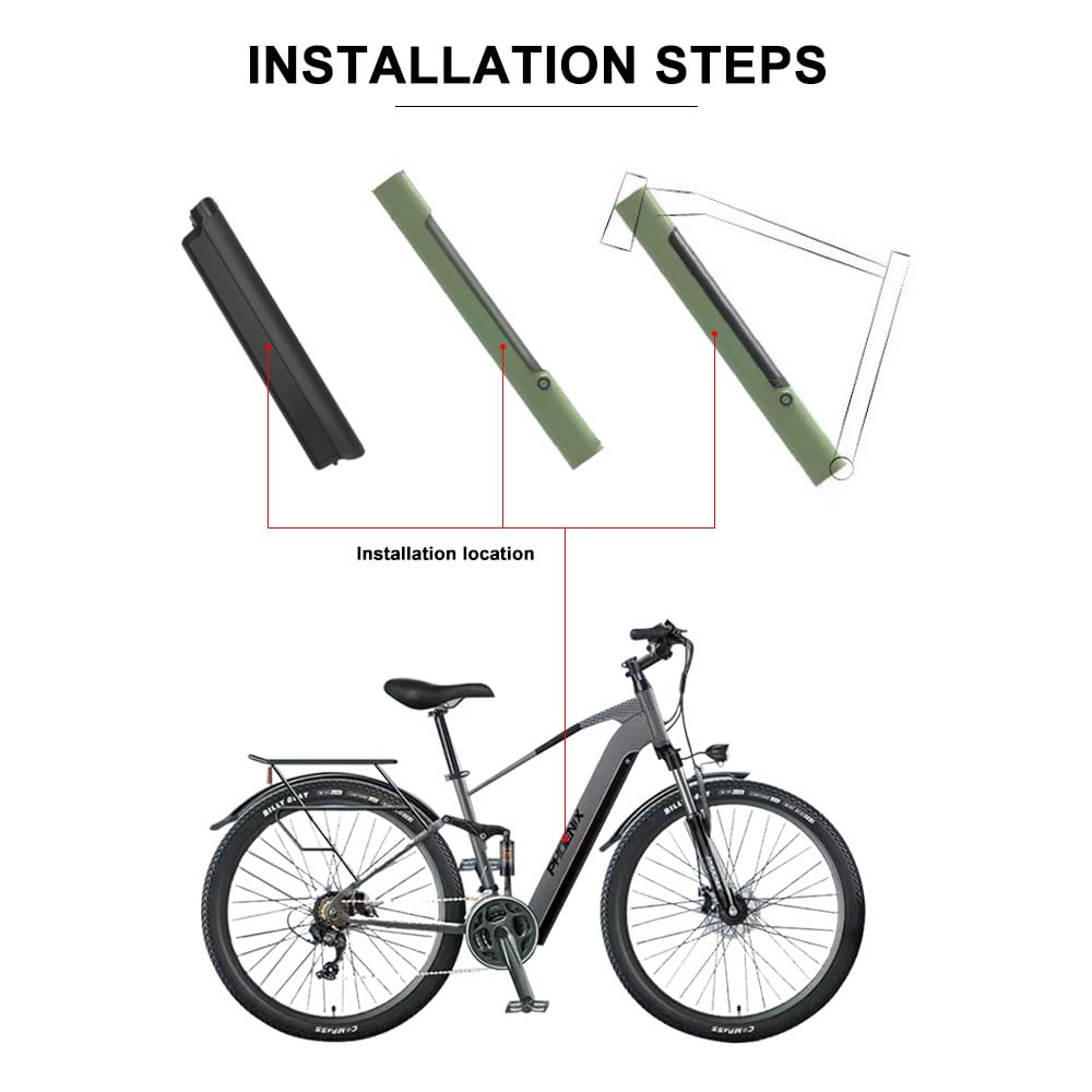 Batteria per bici elettrica Reention MINI PRO da 36 V/48 V, 14 Ah e 10,4 Ah, compatibile con le bici elettriche F.lli Schiano Braver/E-Mercury (36V15Ah H94mm)