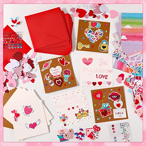 Kits d'artisanat Saint-Valentin avec autocollants cœur et aquarelle - 3