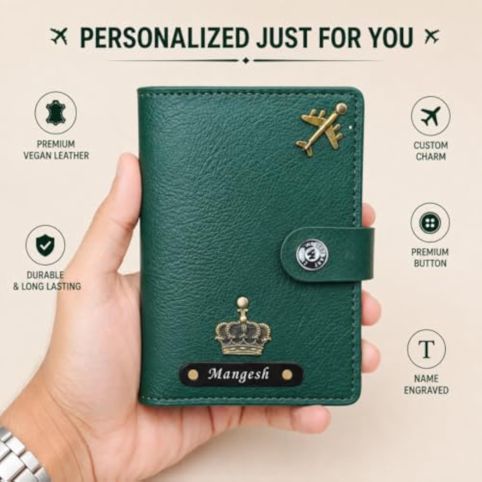 Personalized Passport Holder for Men and Women, Travel Wallet