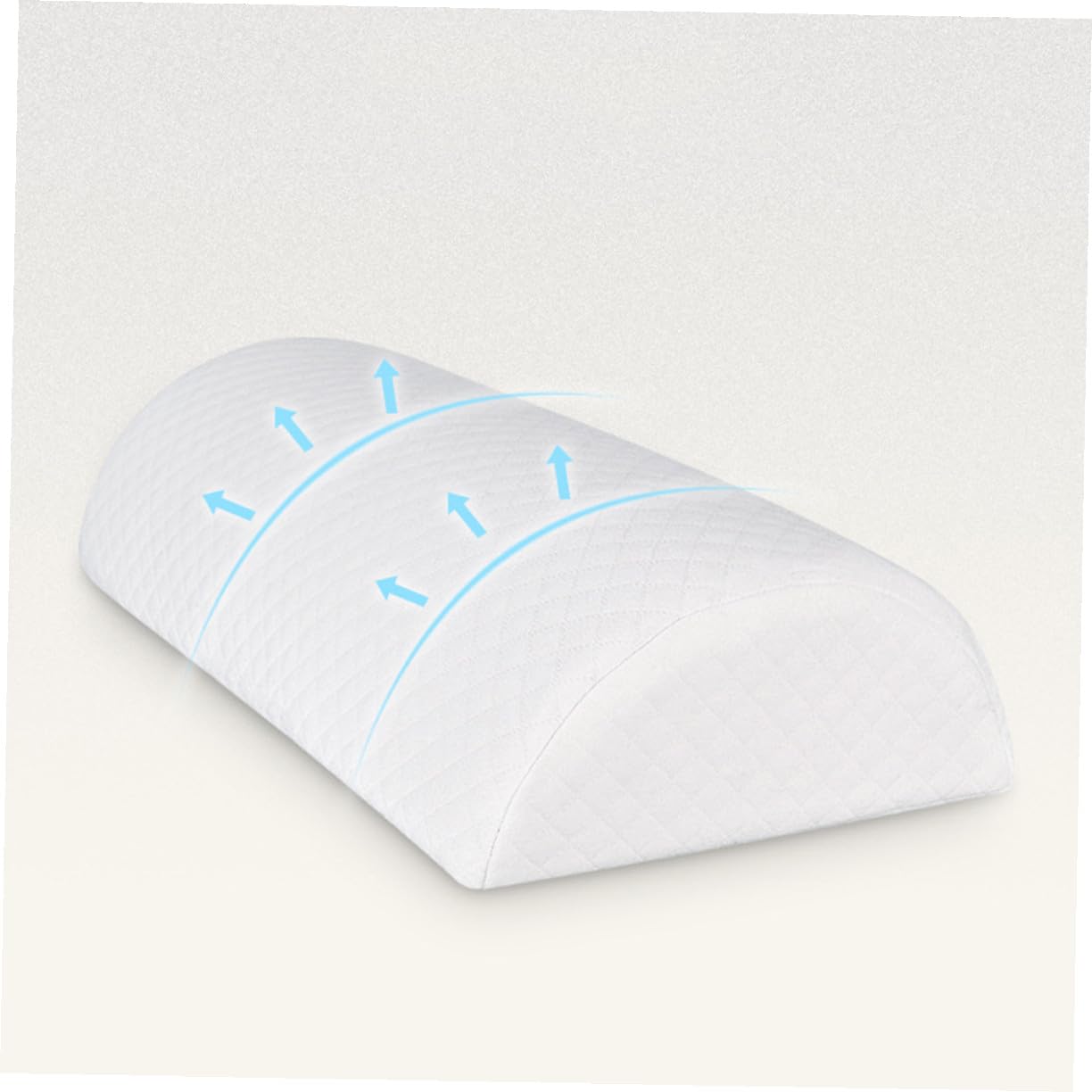 Almohada de Memoria para Piernas Semicircular de Poliuretano Color Blanco