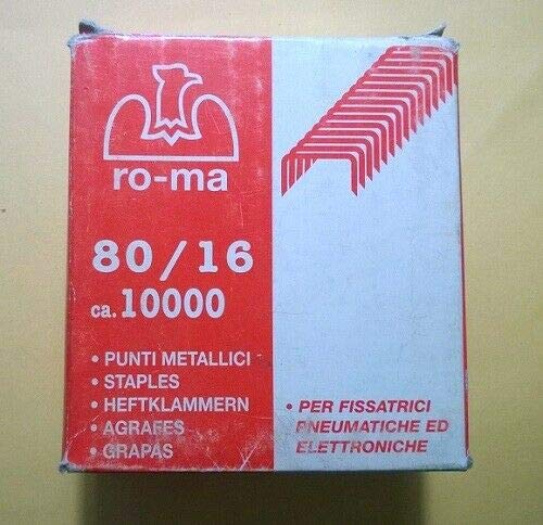 Agrafes 80 16 mm Ro-Ma 4372491 pour agrafeuse pneumatique de tapissier 10k pièces