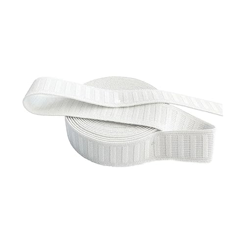 1\" 5 Yards Non Roll Strong White Elastic - Polyester - Color: White - Thumbnail 2