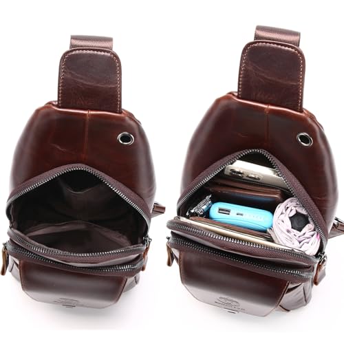 Bolso de cuero tipo bandolera para senderismo para hombres y mujeres miniatura 6