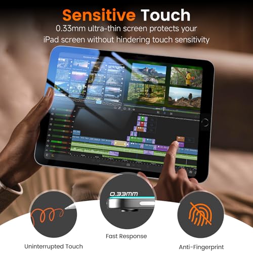Image of PandaShield 2-Pack HD Clear Screen Protector for iPad Air 10.9-Inch 5 /4 Gen | 9H Tempered Glass, Auto-Alignment Box, 99.9% Transparency, Bubble-Free, Scratch Resistant, Apple Pencil Support