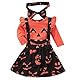 0-24M My 1st Halloween Baby Girl Outfits Strampler + Kürbis Hosenträger Rock + Stirnband 3PCS Kleidung Set (Halloween Baby B, 6-12 Monate)