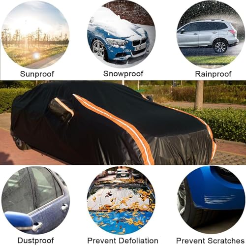 Image of 8 Layer Car Cover Custom Fit for Lexus RX /RX350 /RX450H /RX500H 2008-2025, All Weather Waterproof Outdoor Full SUV Cover, Snow /Rain /UV Protection with Zipper Door and Storage Bag