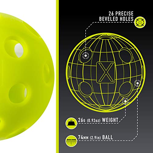 Image of Franklin Sports X-26 Indoor Pickleballs - 3 Pack, 12 Pack & 100 Pack Bulk - USAPA Approved Tournament Pickleballs - Multiple Colors
